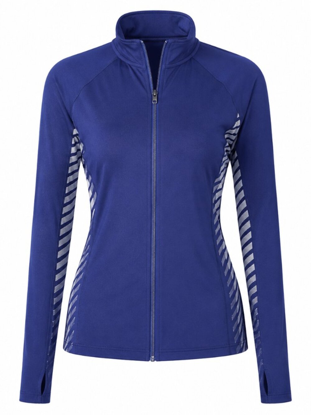 NWT Poof! Work It Blue Women's zip-up  Athletic jacket in size M